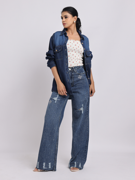 Dark Blue Denim Shirt