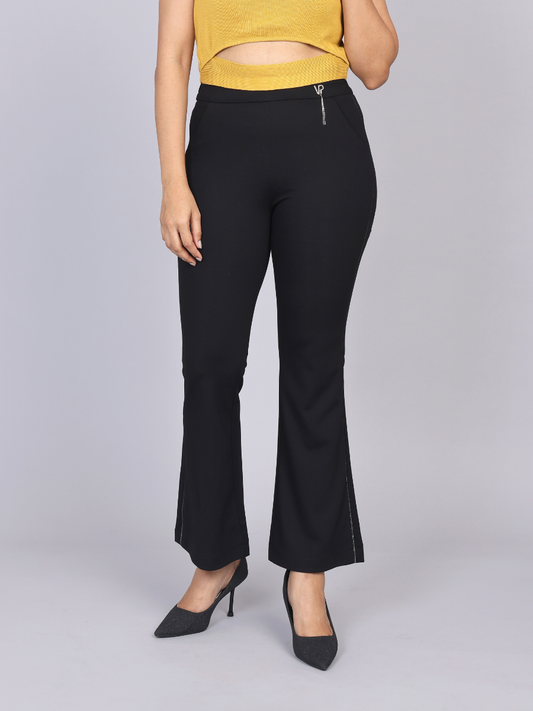 Diamond Black Sleek Stretch Pants