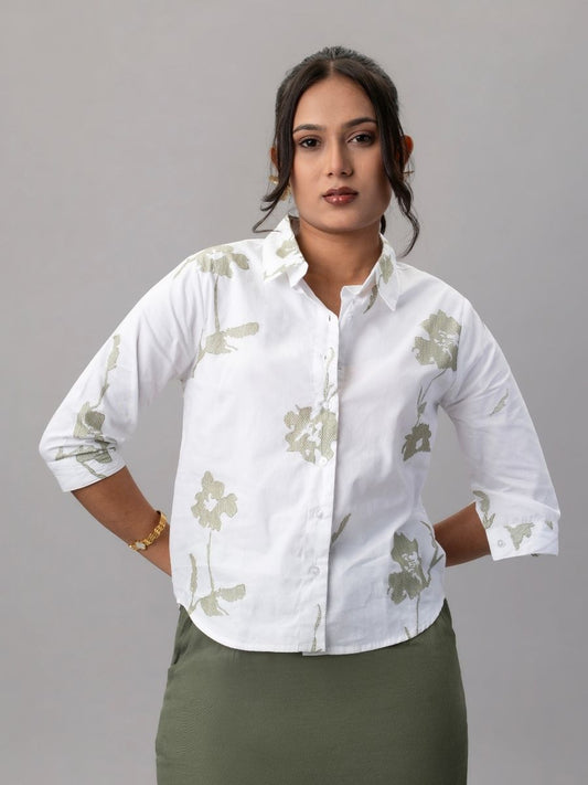 Sage Bloom Cotton Shirt