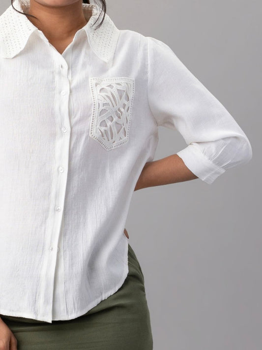 Classic White Cutwork Shirt