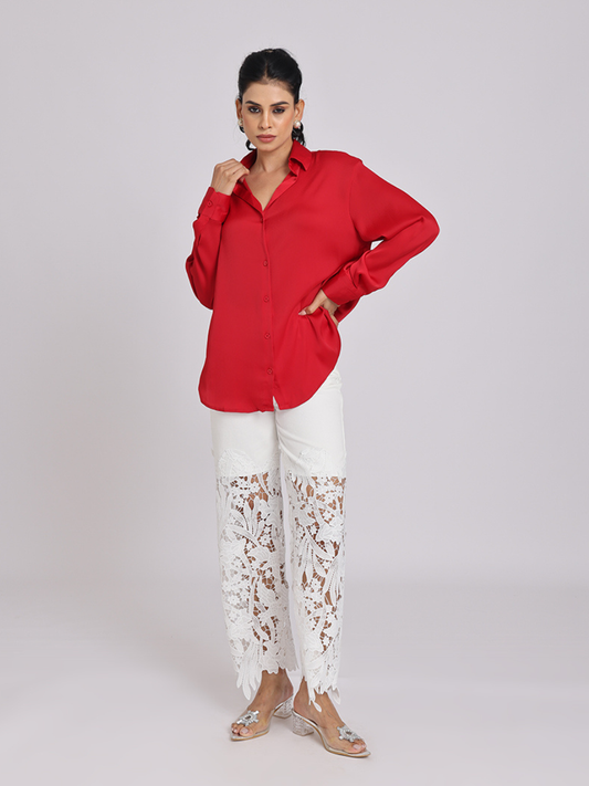 Scarlet Luxe Relaxed-Fit Shirt