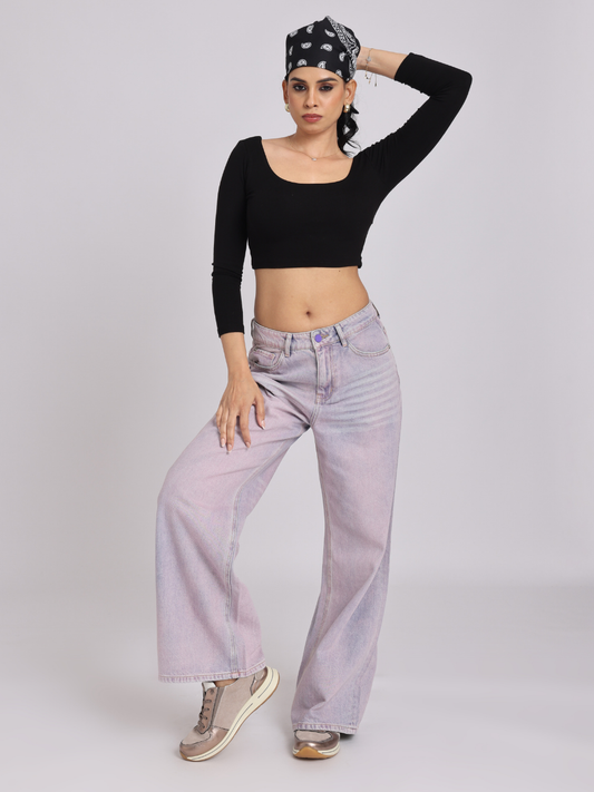 Noir Cross-Back Sculpt Crop Top - Statement Luxe Fit