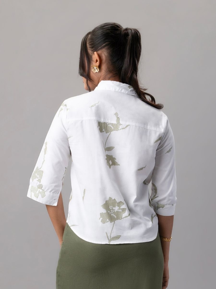 Sage Bloom Cotton Shirt