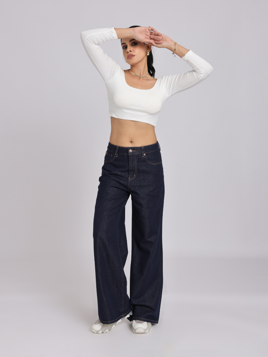 White Back Cross Crop Top Minimal Chic Elegance