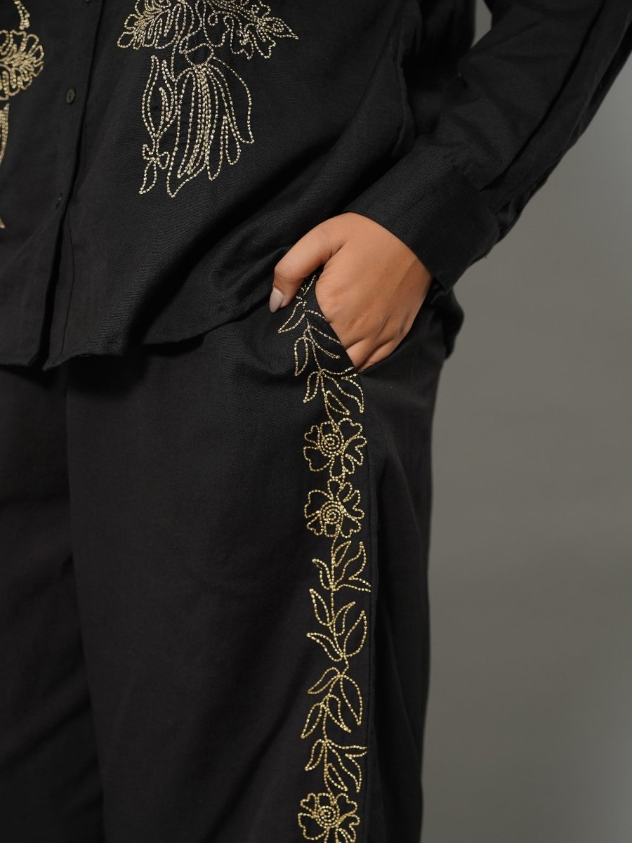 Oversized Co-Ord Set for Women Online in India – Black Cotton Edition by Natica