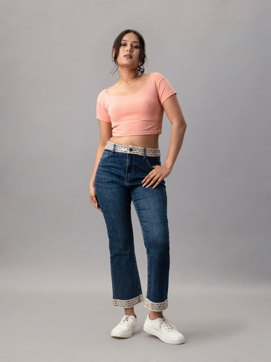 Buy Boho Style Denim Edge Jeans Online in India