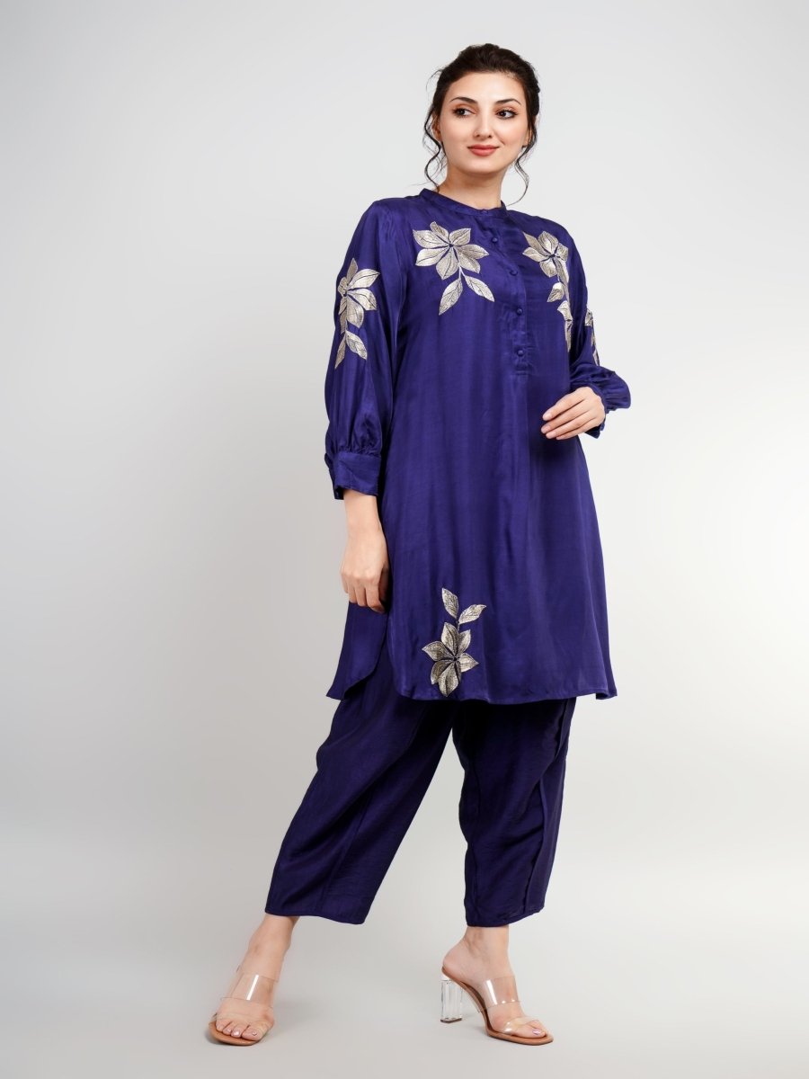 Buy Natica Stylish & Western Co-Ord Sets – Blue Silk Women’s Outfit