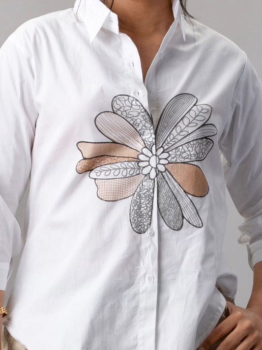 NATICA Casual Embroidered Shirt – Buy Tops for Women Online in India