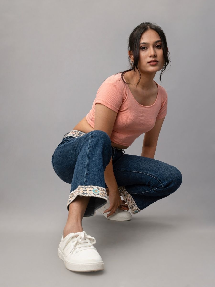 Women’s Boho Denim Edge Casual Jeans Online