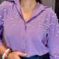 Dusty Lilac Pearl Embellished Shirt
