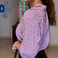 Dusty Lilac Pearl Embellished Shirt
