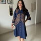 Midnight Fern Embroidered Shirt Dress