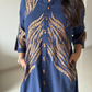 Midnight Fern Embroidered Shirt Dress
