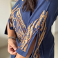 Midnight Fern Embroidered Shirt Dress