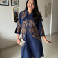 Midnight Fern Embroidered Shirt Dress