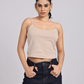 Essential Spaghetti Crop Top - Beige