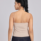 Essential Spaghetti Crop Top - Beige