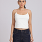 Essential Spaghetti Crop Top - White