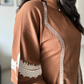 Mocha Brown Embroidered Flared Dress