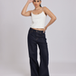 Essential Spaghetti Crop Top - White
