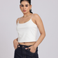 Essential Spaghetti Crop Top - White