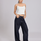Essential Spaghetti Crop Top - White