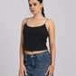 Essential Spaghetti Crop Top – Black