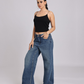 Essential Spaghetti Crop Top – Black