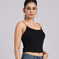 Essential Spaghetti Crop Top – Black