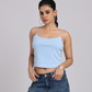 Essential Spaghetti Crop Top – Blue