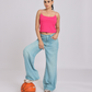 Essential Spaghetti Crop Top – Pink