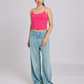 Essential Spaghetti Crop Top – Pink