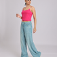 Essential Spaghetti Crop Top – Pink