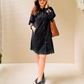 Embroidered Black Collar Dress