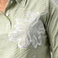 Olive Mist Textured Floral Polo Top
