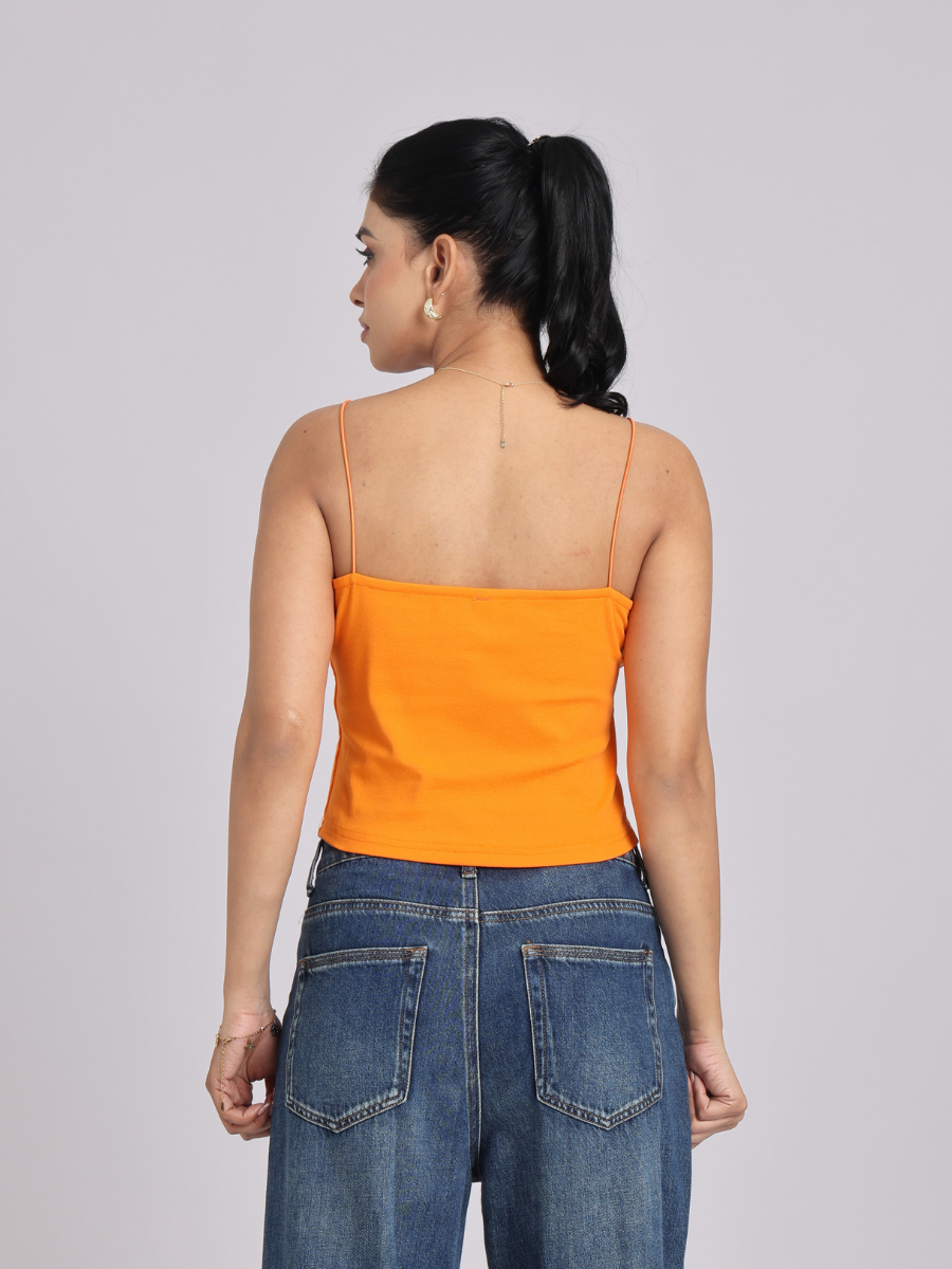 Essential Spaghetti Crop Top - Orange