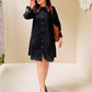 Embroidered Black Collar Dress