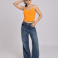 Essential Spaghetti Crop Top - Orange