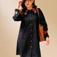 Embroidered Black Collar Dress
