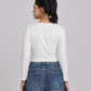 Premium White Square Neck Crop Top