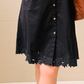 Embroidered Black Collar Dress