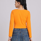 Premium Orange Square Neck Crop Top