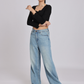 Premium Black Square-Neck Crop Top