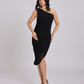 Black Swarovski One-Shoulder Bodycon Dress