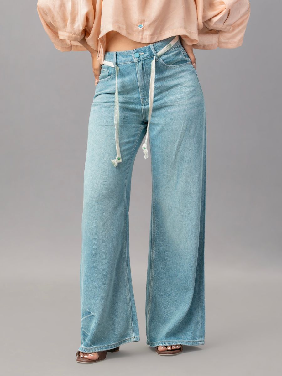 Denim Wide Leg Pants
