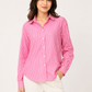 Pink Pop Striped Relaxed-Fit Cotton Shirt