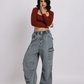 Relaxed Fit Cargo-Style Denim Jeans
