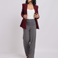 Grey High-Waist Tailored Wide-Leg Trousers