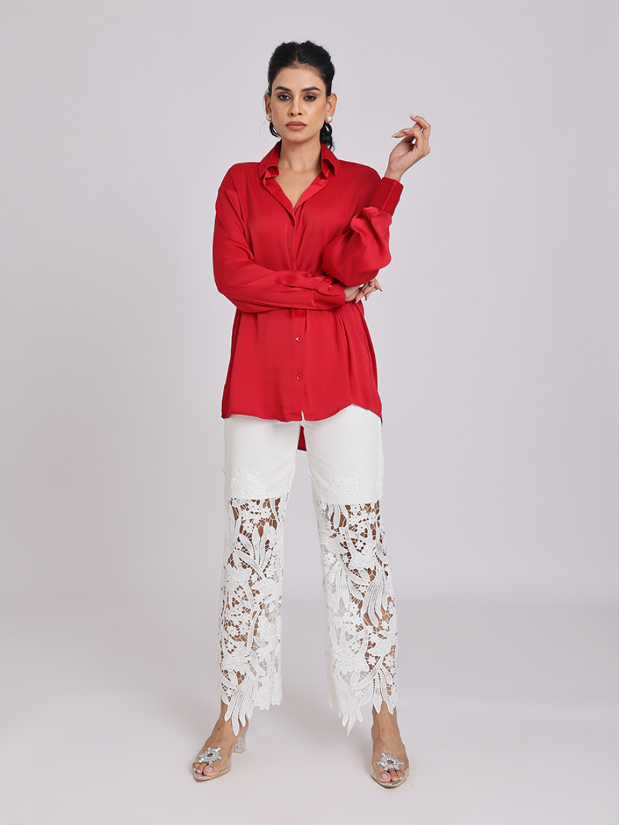 Scarlet Luxe Relaxed-Fit Shirt