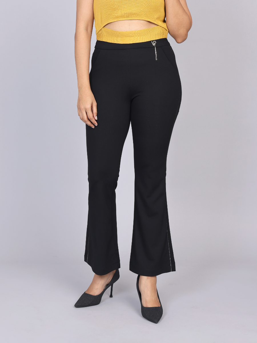 Diamond Black Sleek Stretch Pants